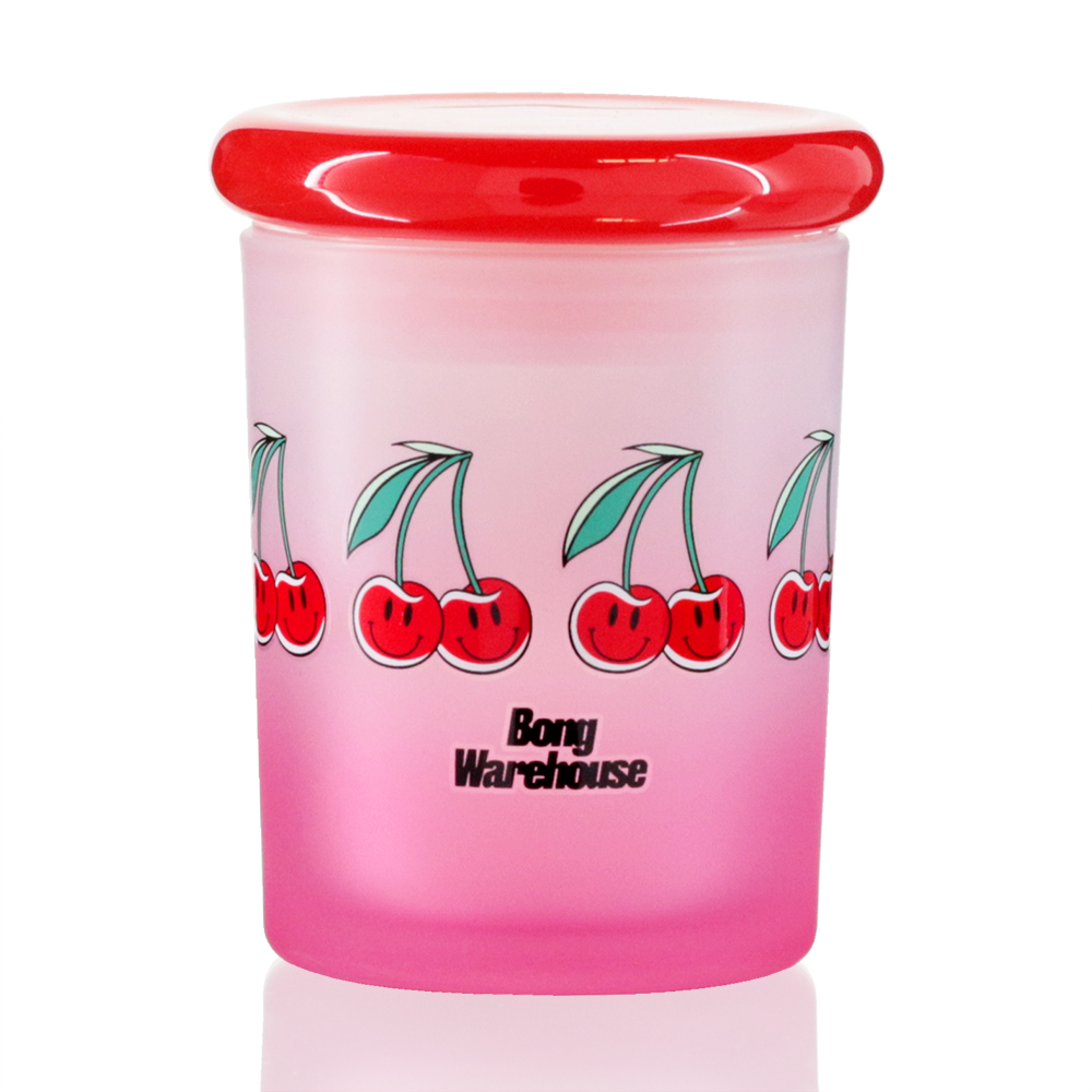 Bong Warehouse - Stash Jar - Cherries - Pink front