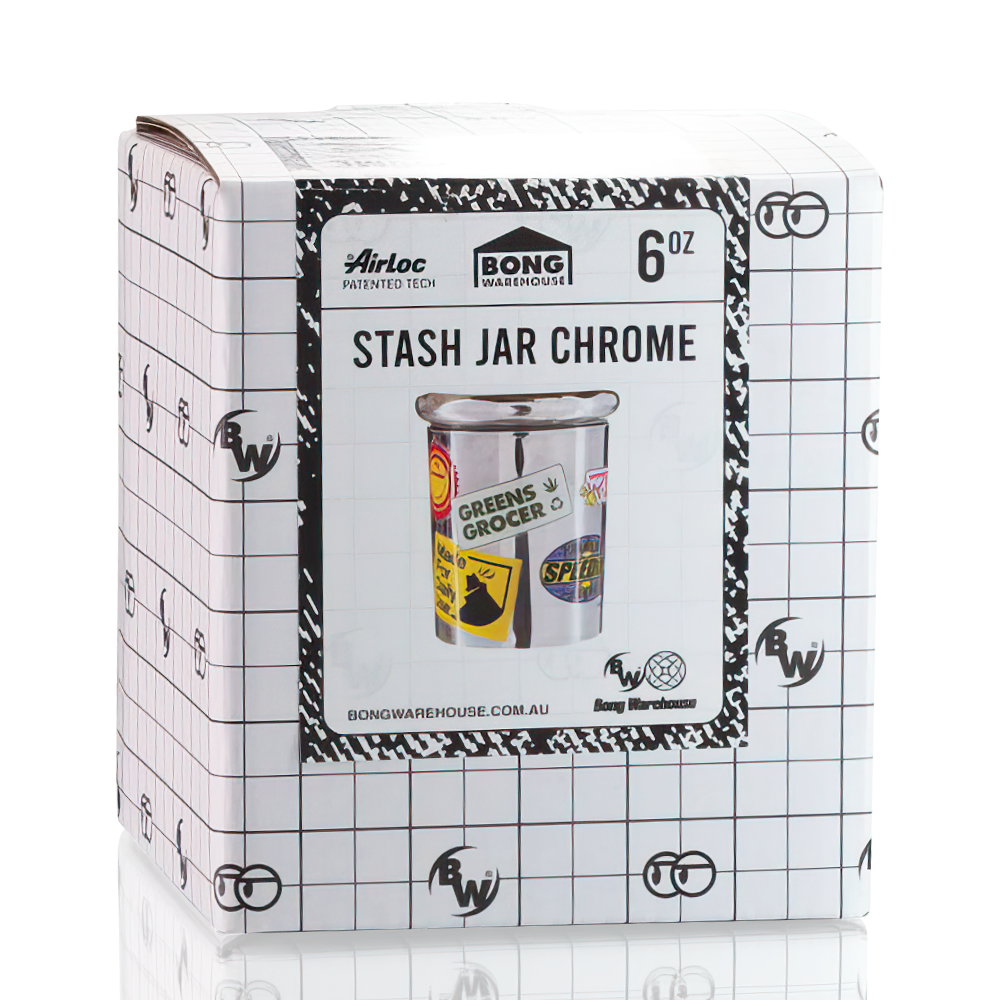 Bong Warehouse - Stash Jar - Greens Grocer - Chrome box