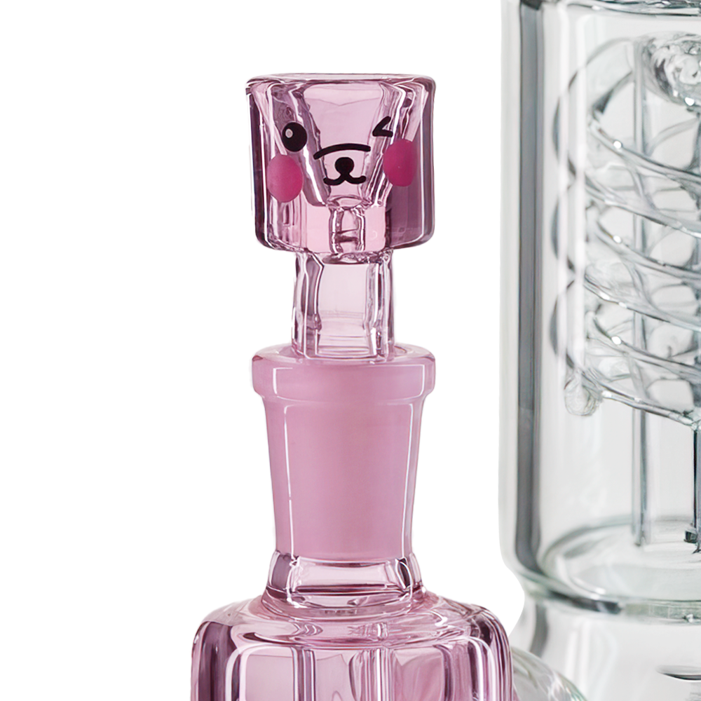 Bong Warehouse Art Bowl 14mm Male - Pink Anime in ash catcher