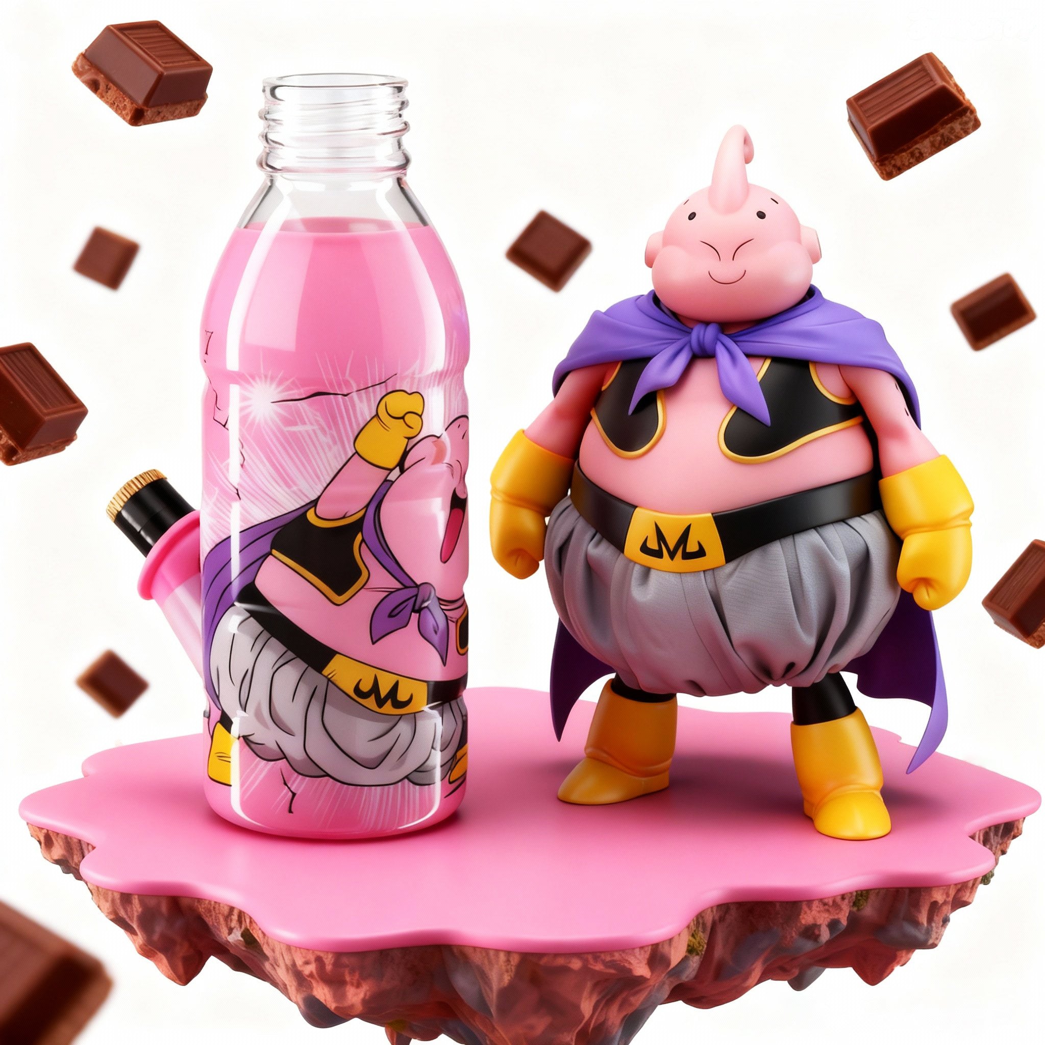 BW - Mini Bottle 17.5cm Glass Bong - Pink Buu