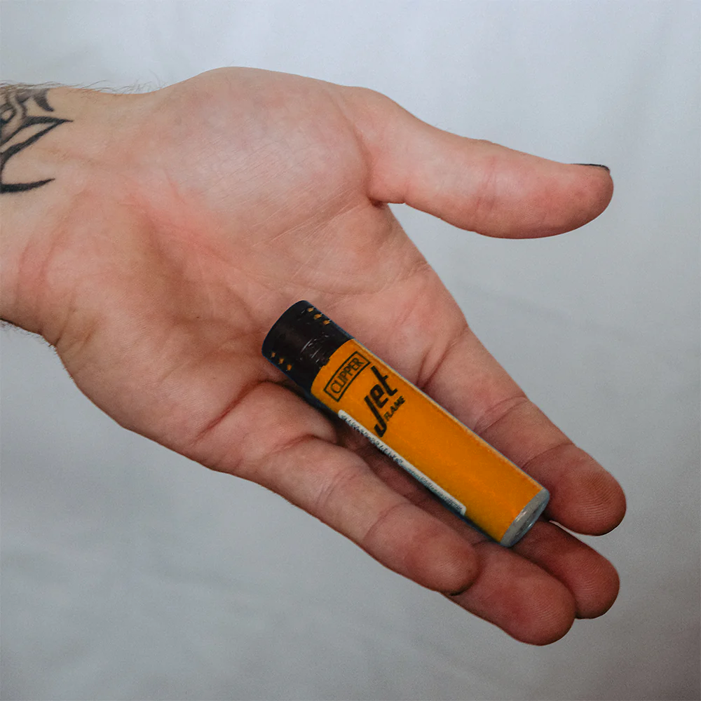 Clipper Jet Flame Lighter Large Shiny - Orange