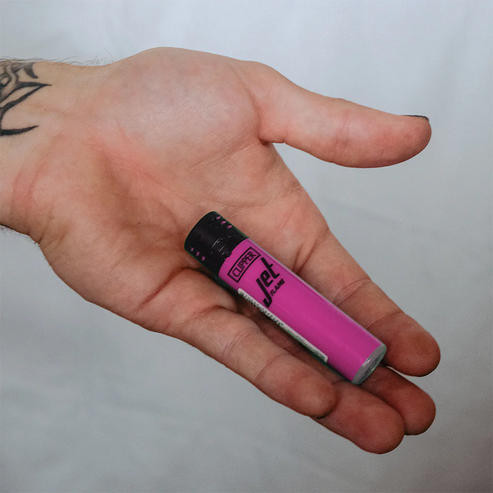 Clipper Jet Flame Lighter Large Shiny - Pink