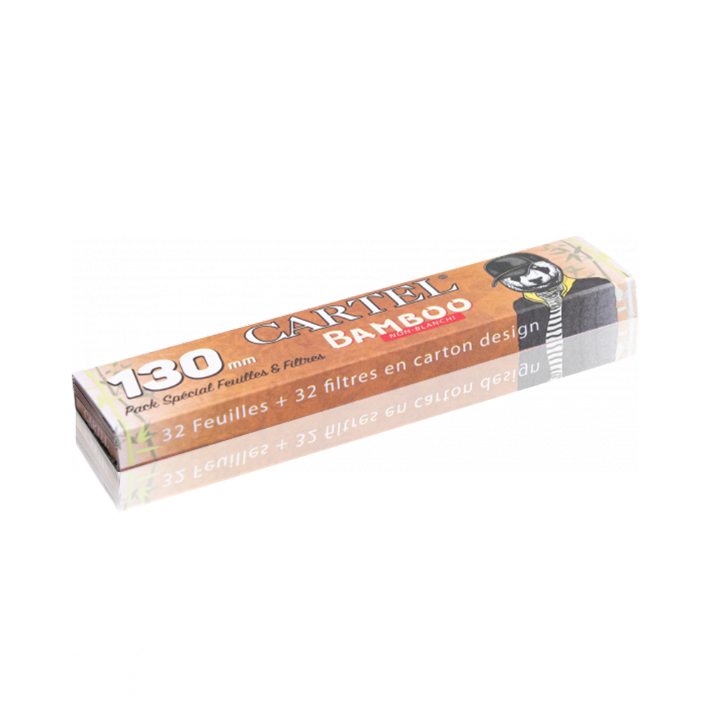 Cartel - Extra Long 130mm Bamboo Rolling Papers + Tips side