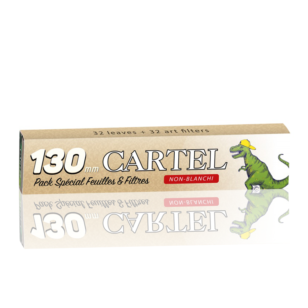 Cartel - Extra Long 130mm Unbleached Rolling Papers + Tips front