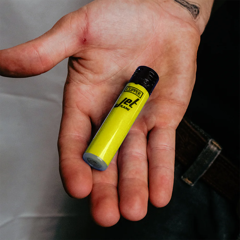 Clipper Jet Flame Lighter Large Shiny - Yellow