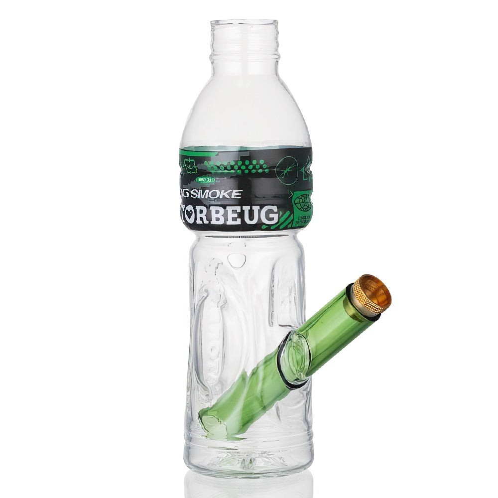 Gatorbeug G2 Mini Glass Bottle Bong 18.5cm - Green on white background