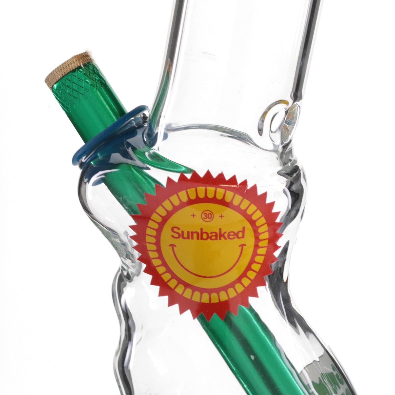 Large Gripper 33cm Glass Bong - Greens Grocer Logos close up