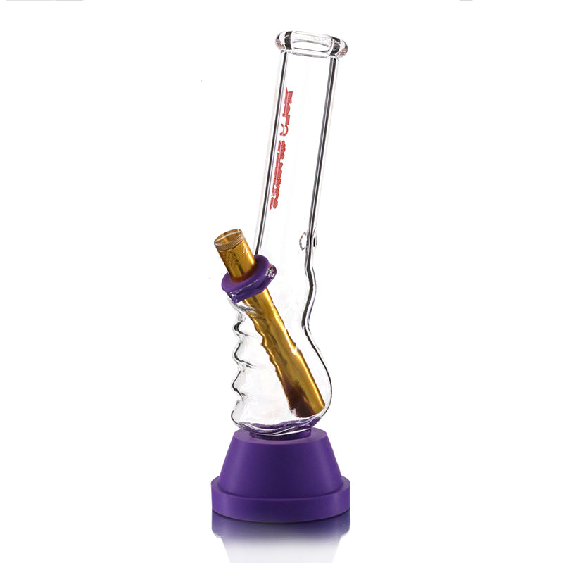 Mini Glass 20cm Gripper Bong - Clear Holy Smokes left