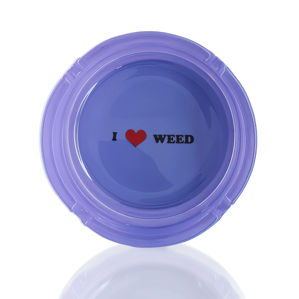 I Love Weed Ashtray - Purple top