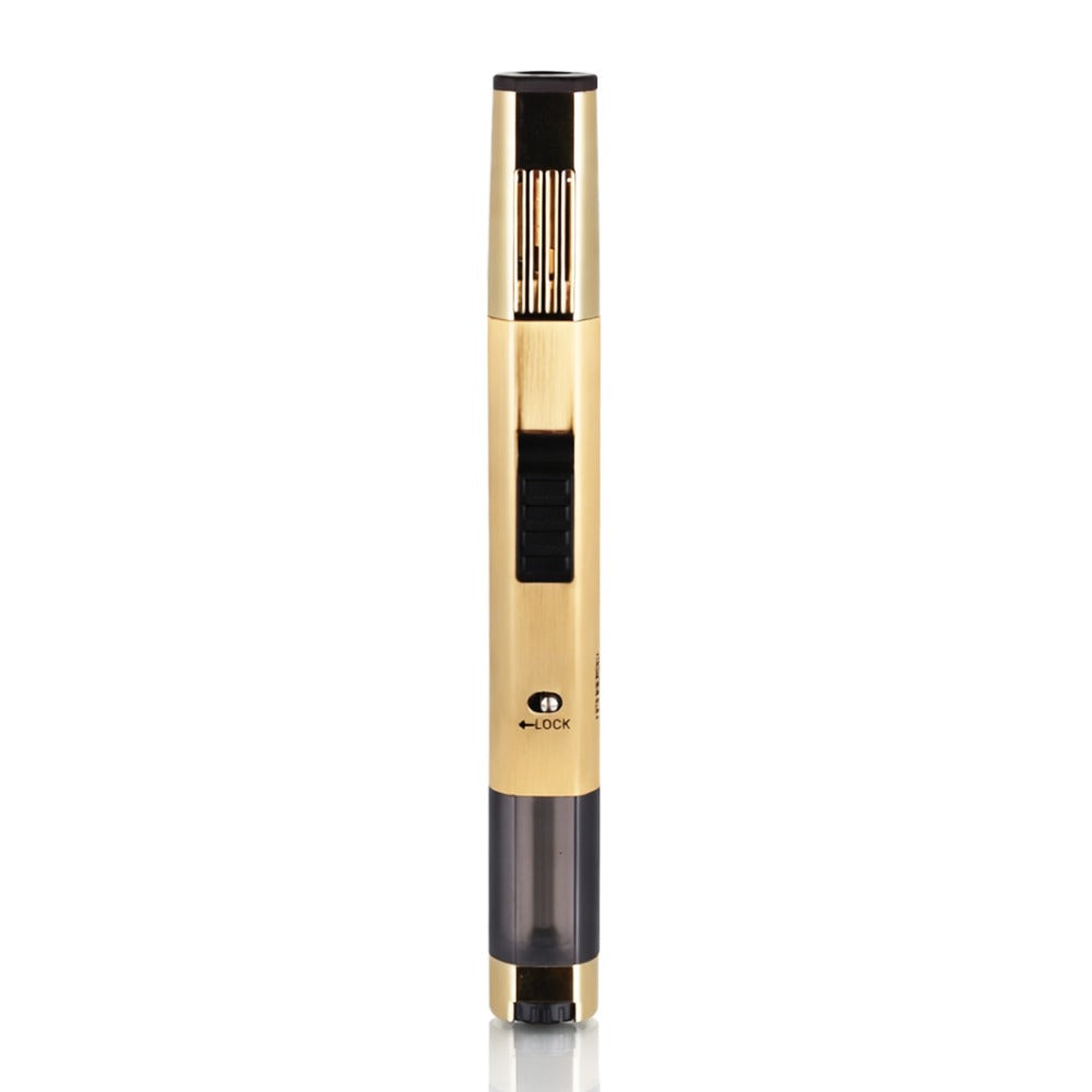 JOBON - Jet Flame Lighter Set - Metallic Gold on a white background