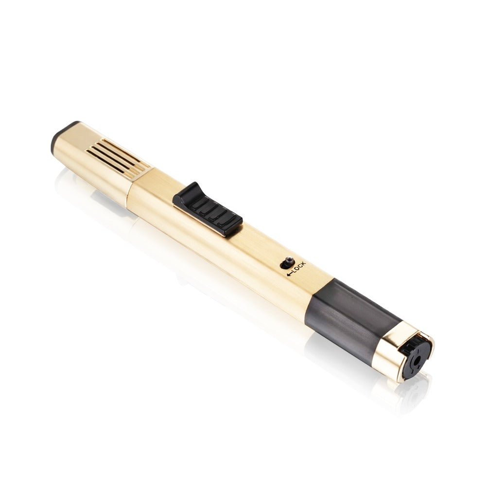 JOBON - Jet Flame Lighter Set - Metallic Gold on a white background
