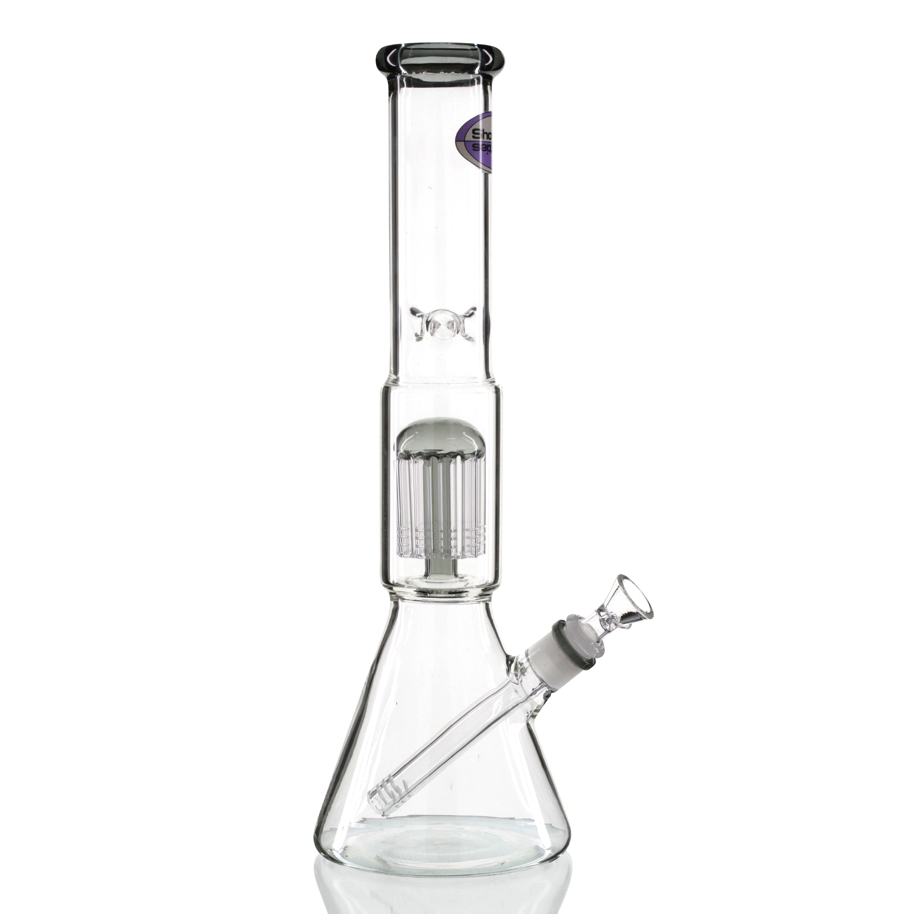Shotties 40cm Glass Multi Arm Perc Beaker Bong - Clear/Smoke right