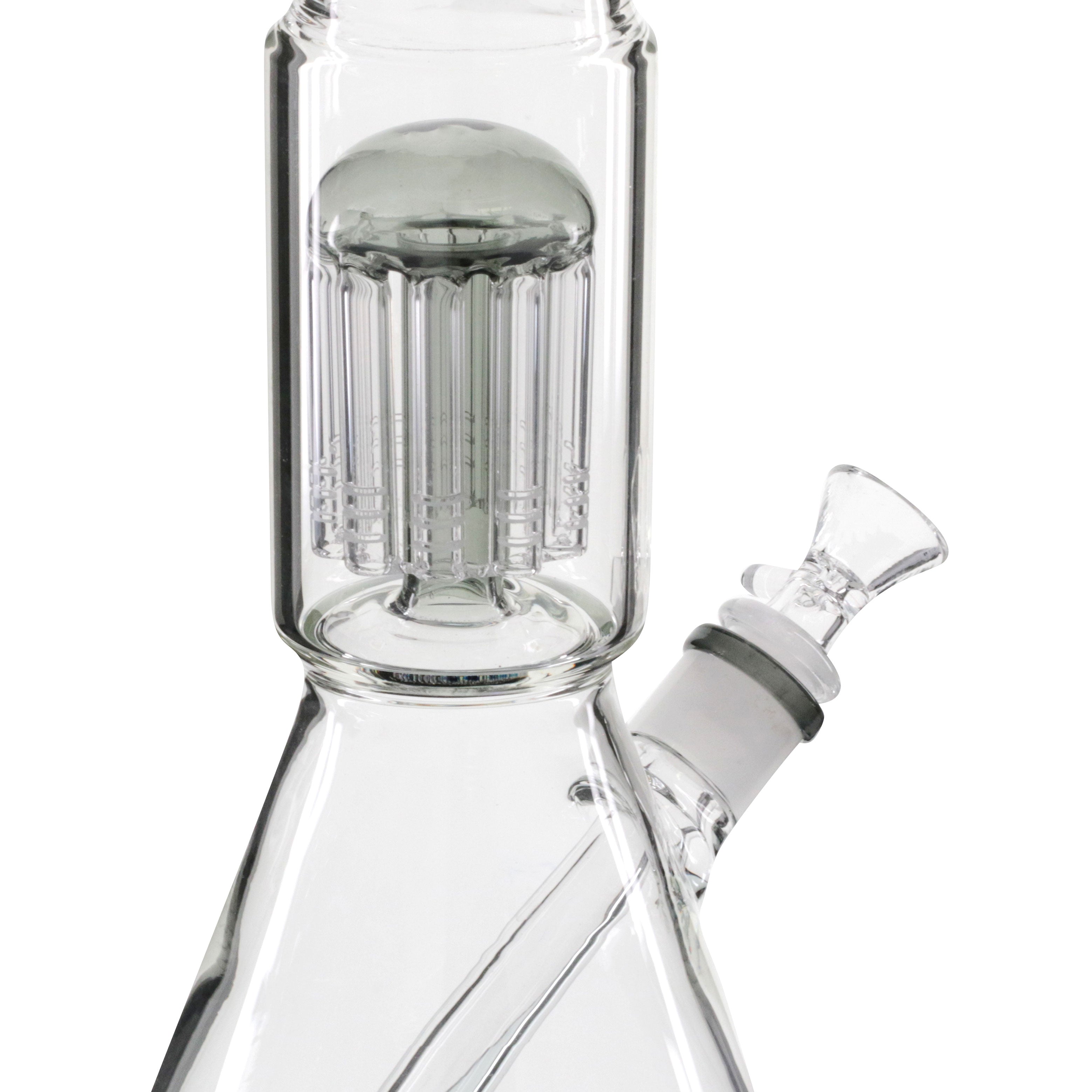 Shotties 40cm Glass Multi Arm Perc Beaker Bong - Clear/Smoke close up bowl