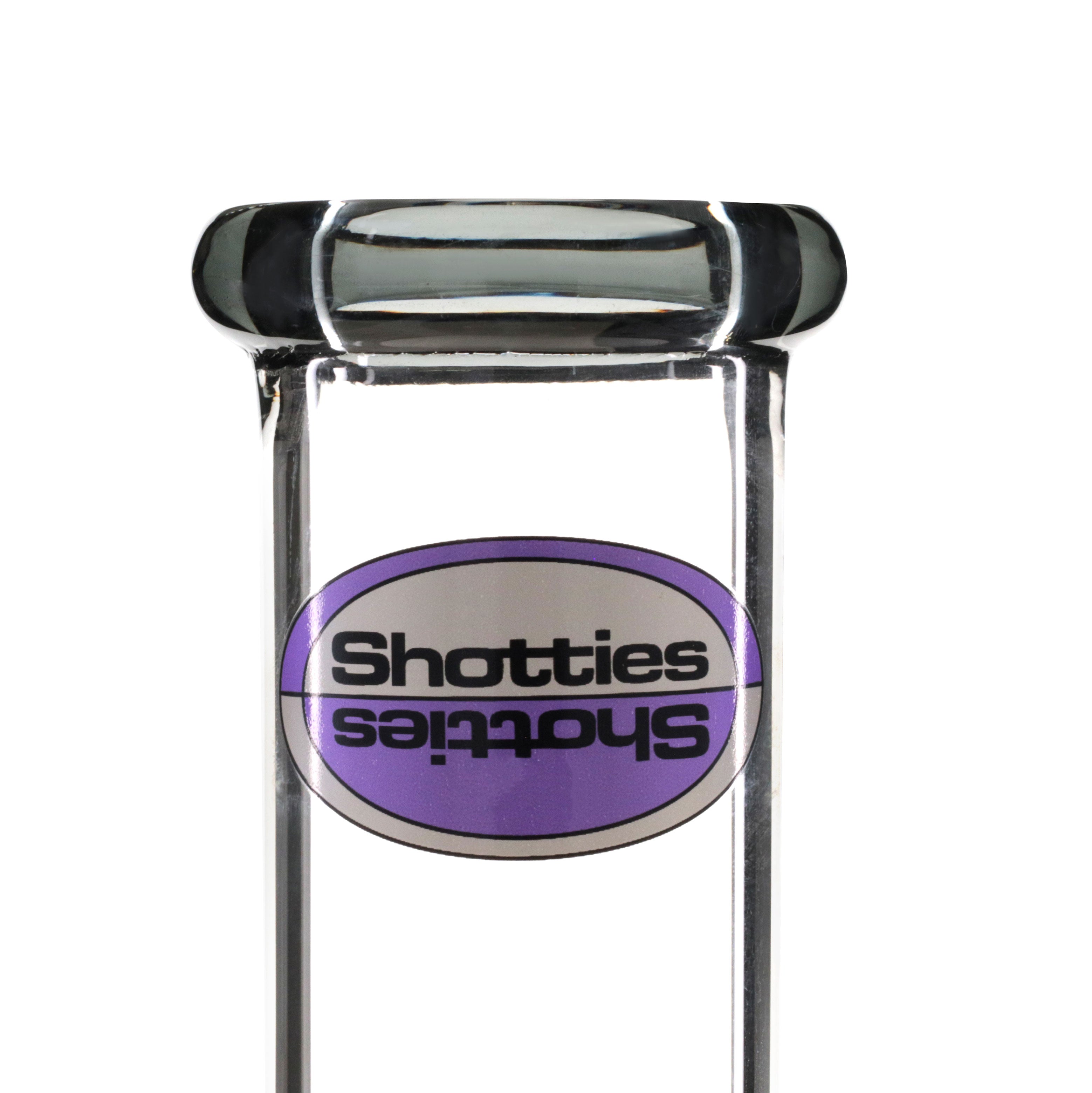 Shotties 40cm Glass Multi Arm Perc Beaker Bong - Clear/Smoke close up stem