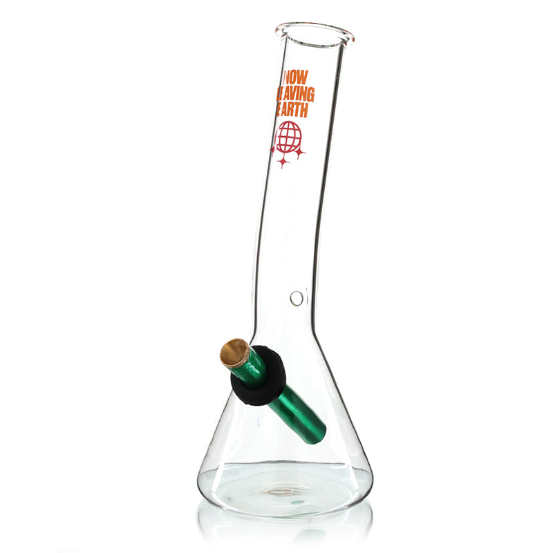Bent Neck Beaker 27cm Glass Bong - Now Leaving Earth side