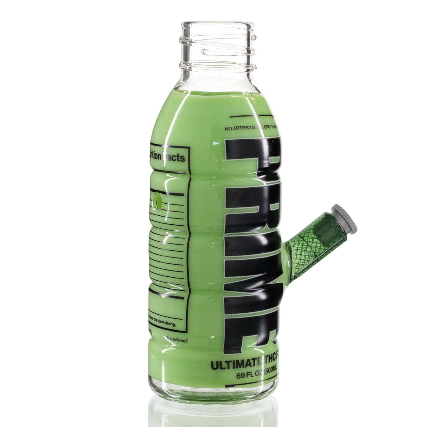 Prime Glass Bong 19cm Green - Right View | Bong Warehouse
