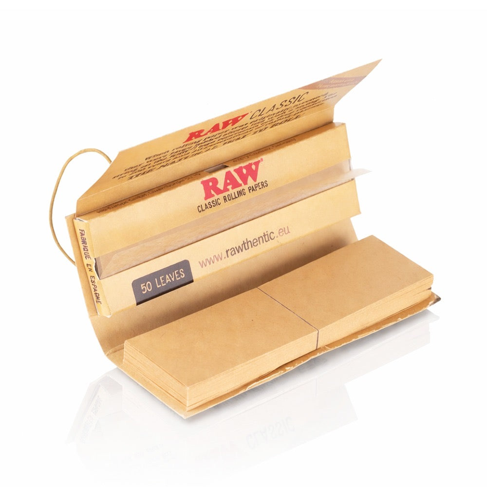 RAW - Classic 1 1/4 Size Rolling Papers + Tips - Brown