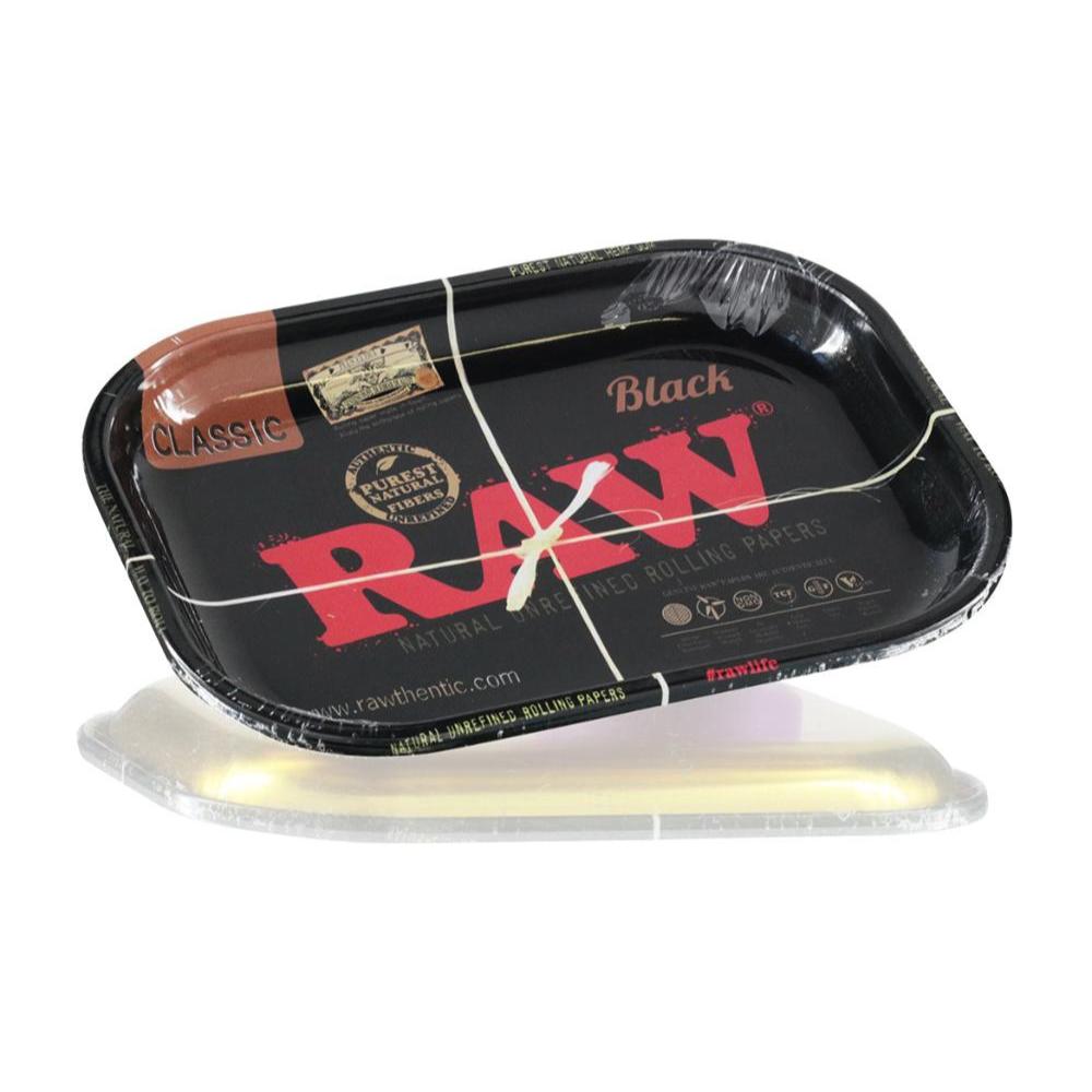 RAW - Medium Blunt Rolling Tray - Black tilt