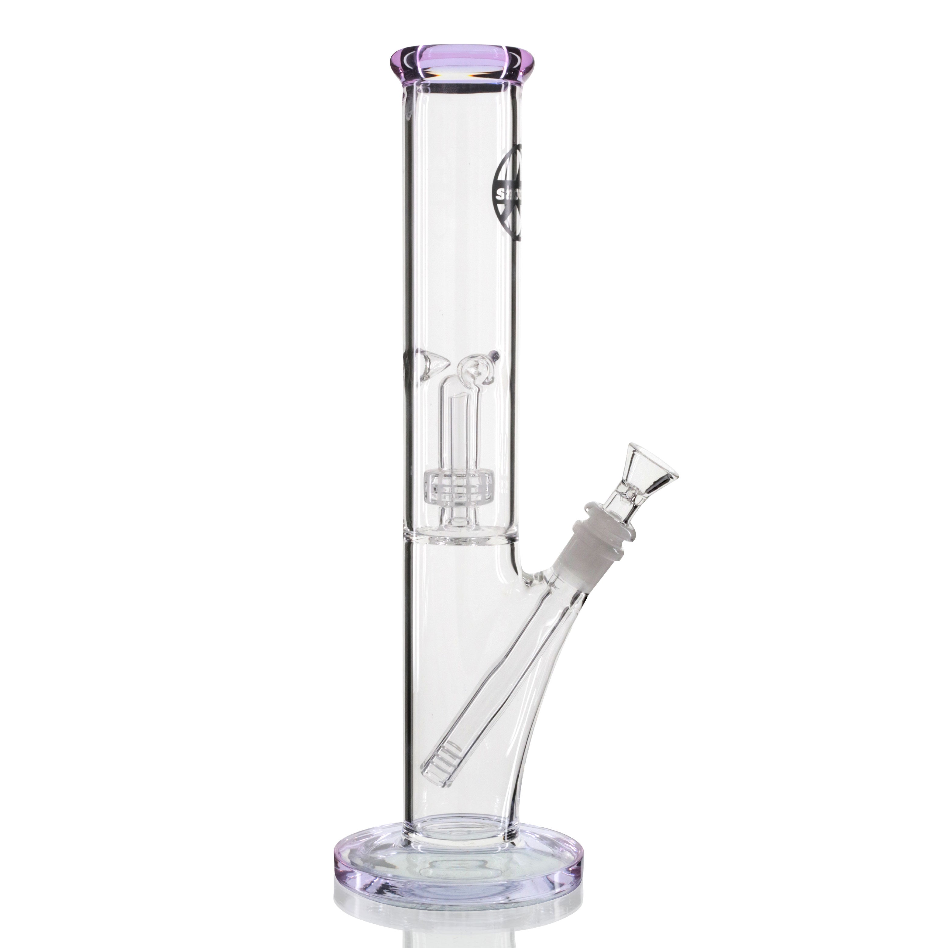 Shottie 35cm Slit Diffuser Pillar Glass Bong - Clear/Purple right