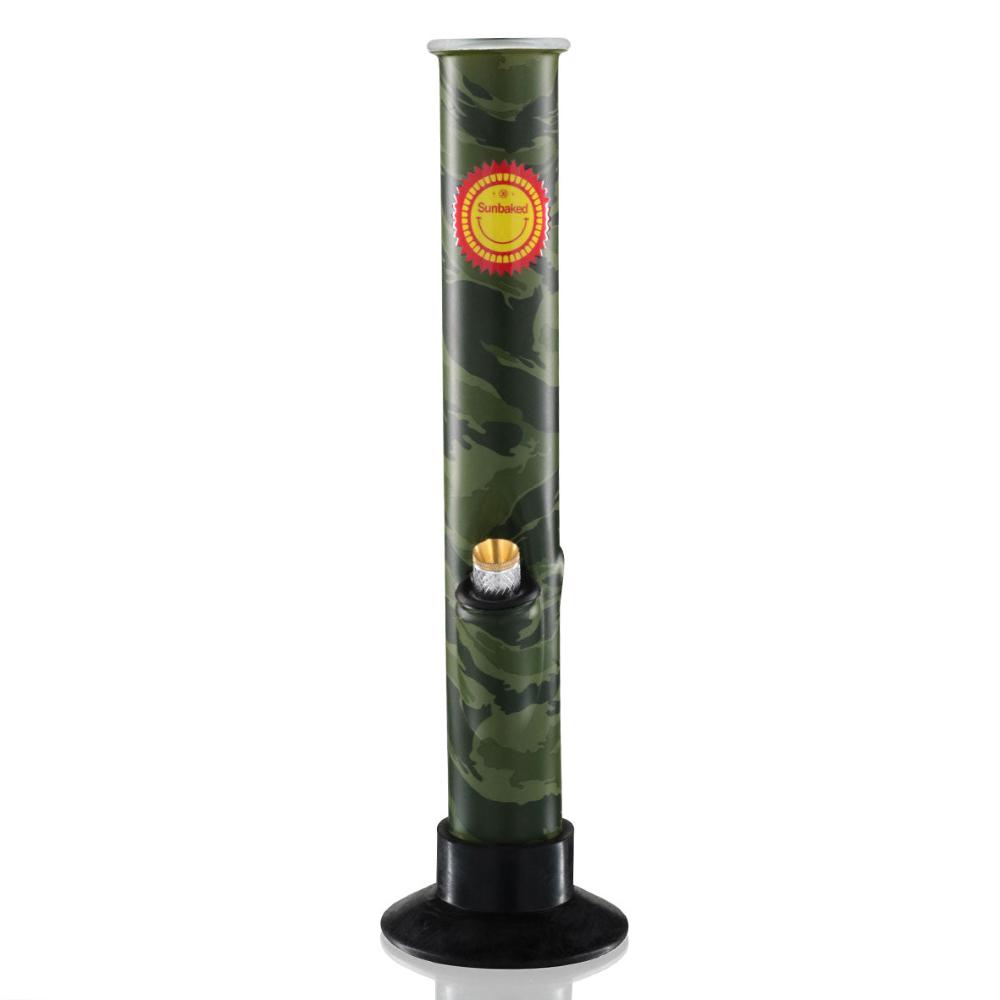 Large Tube 33cm Glass Bong - Camo Sunbaked Pattern front