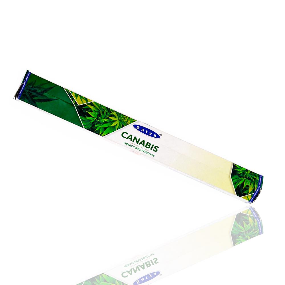Satya Cannabis Incense Sticks 15g - full angle view on a white background