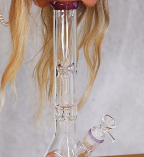 Shotties™ - 30cm Single Fountain Glass Beaker Bong -Clear/Smoke