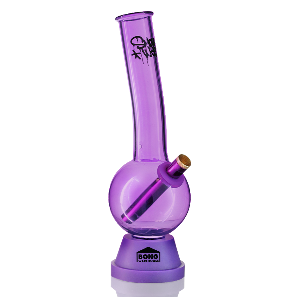 Smoke Weed 27cm Tall Bubble Glass Bong - Purple front