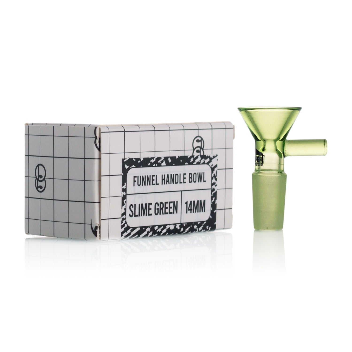 Bong Warehouse - Funnel Handle (Bowl) 14mm Male - Slime Green