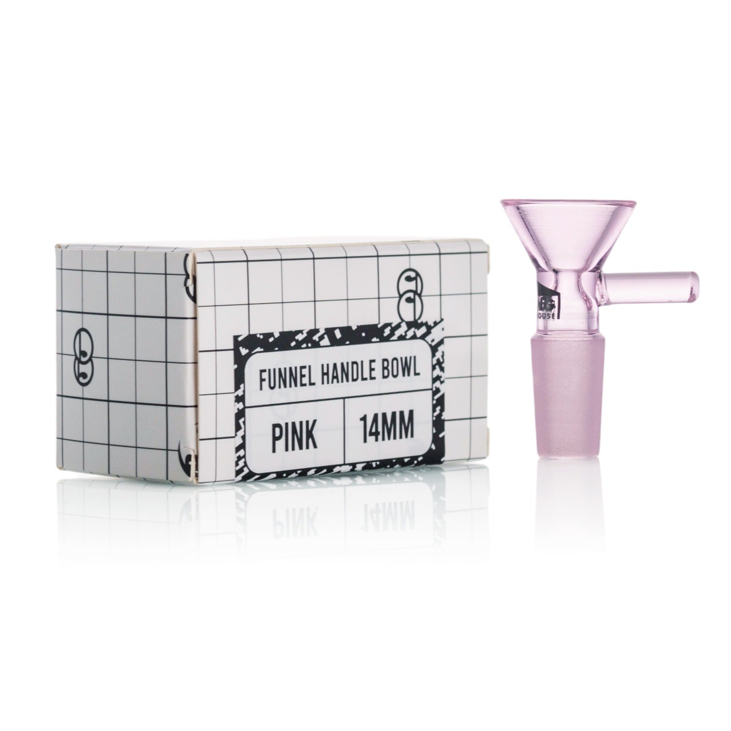 Bong Warehouse - Funnel Handle (Bowl) 14mm Male - Pink