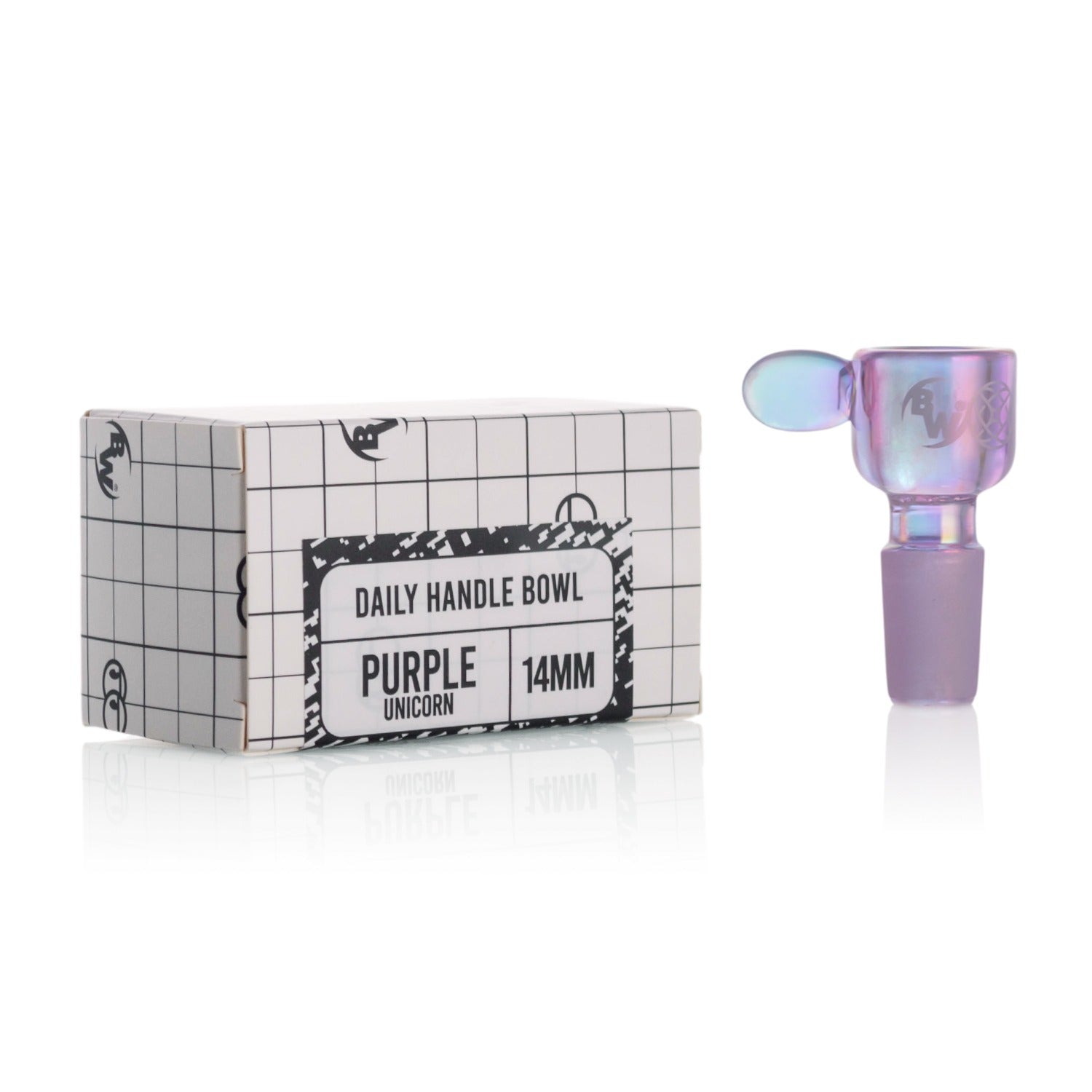 Bong Warehouse - Daily Handle (Bowl) 14mm Male - Purple Unicorn
