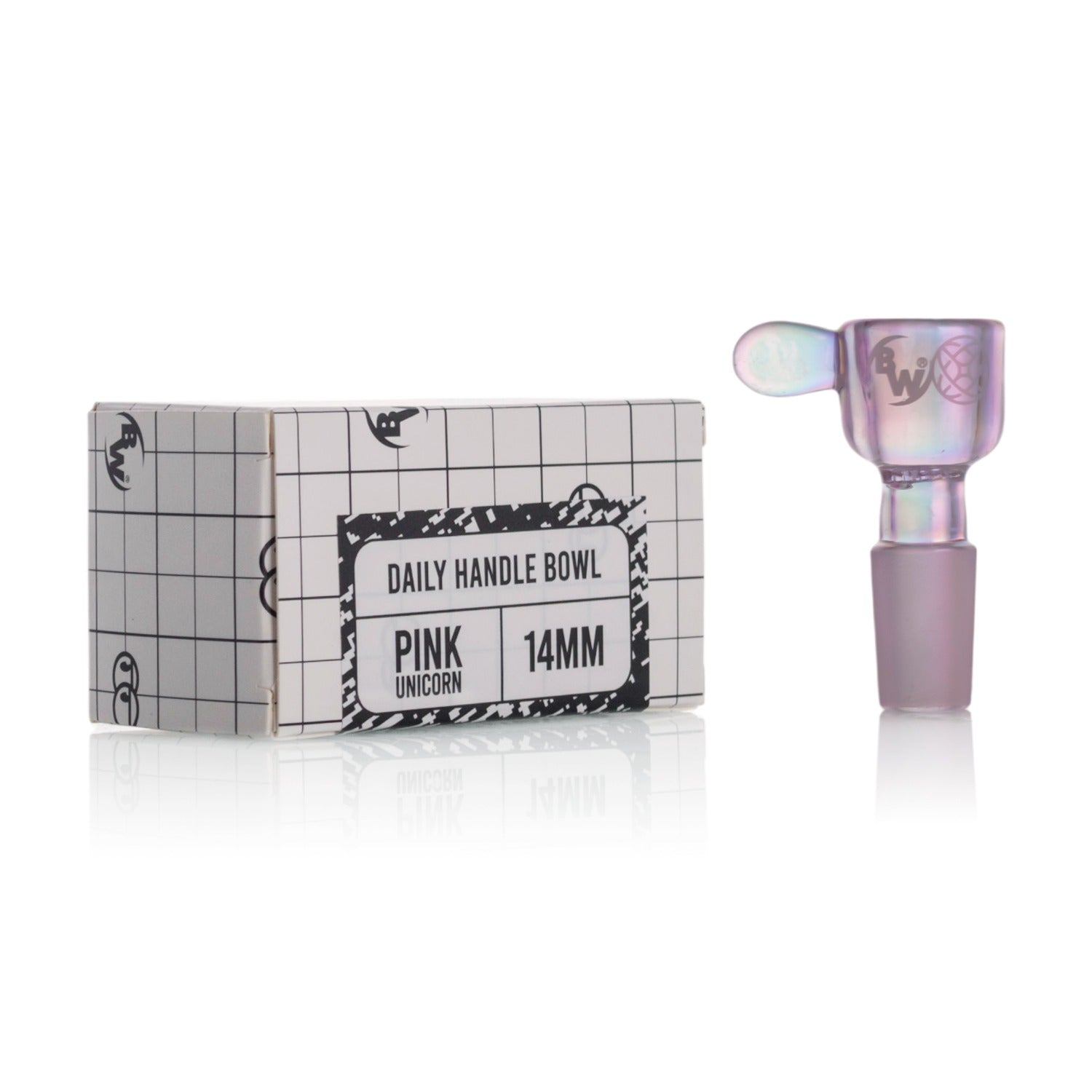 Bong Warehouse - Daily Handle (Bowl) 14mm Male - Pink Unicorn