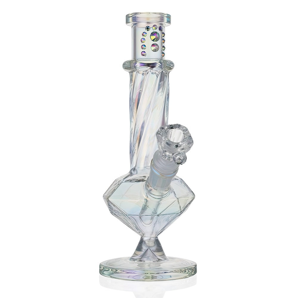 Bong Warehouse Diamond Jewels Glass Bong 25cm - Pearl with glass bowl