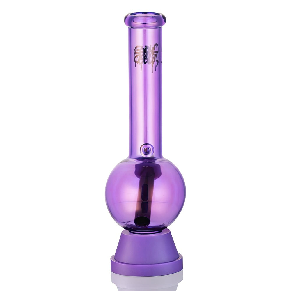 BW - Purple Smoke Weed Tall Bubble Glass Bong 27cm