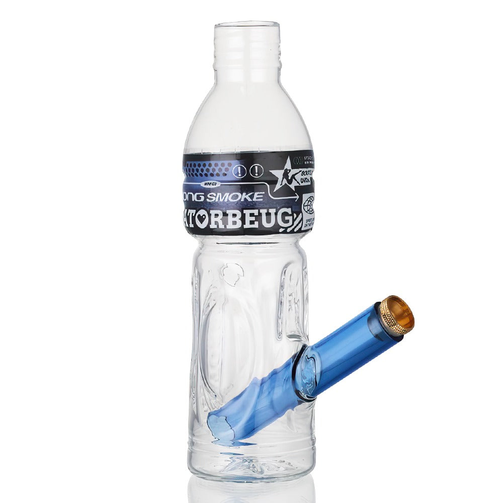 Gatorbeug G2 Mini Glass Bong 18.5cm in Blue - Front View with Blue Stem