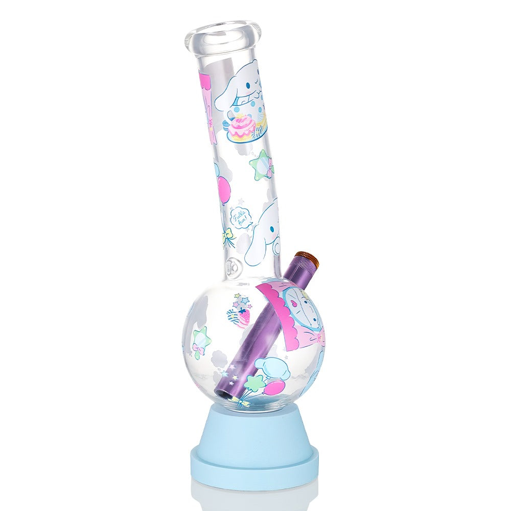 BW - Tall Bubble 27cm Glass Bong - Blue Hello Kitty Party