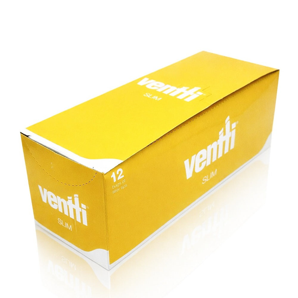 Yellow box with 'ventti' branding on a white background