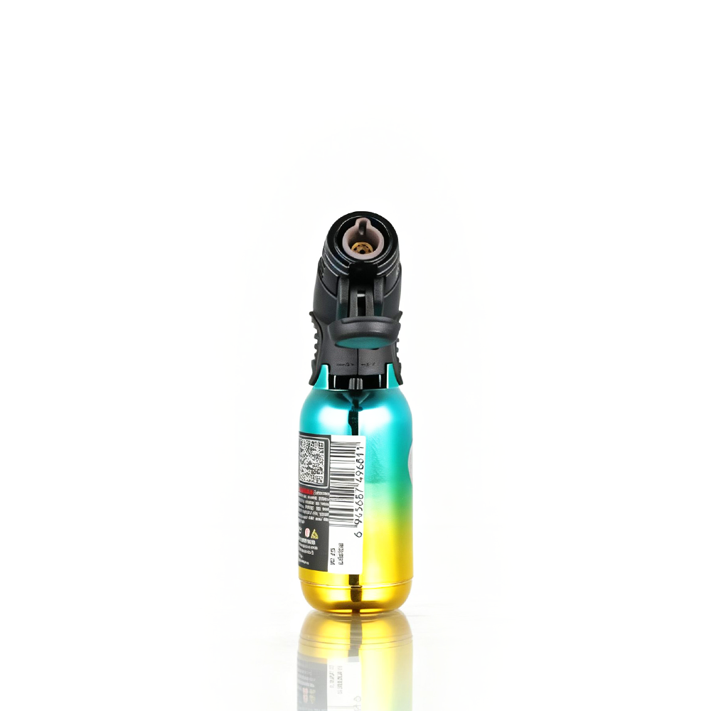 Zengaz - Angle Torch Lighter - Ombre Blue Gold with black nozzle on a white background