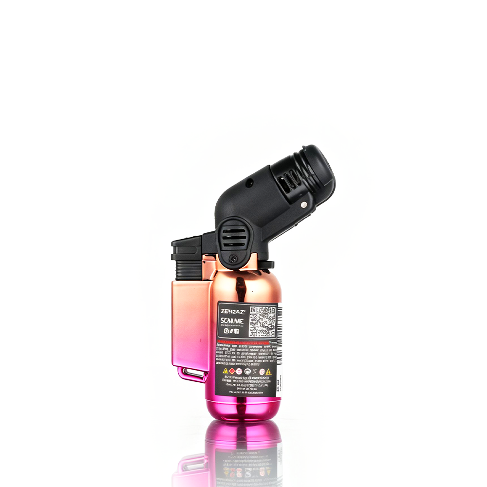 Zengaz - Angle Torch Lighter - Ombre Peach Pink design on a white background