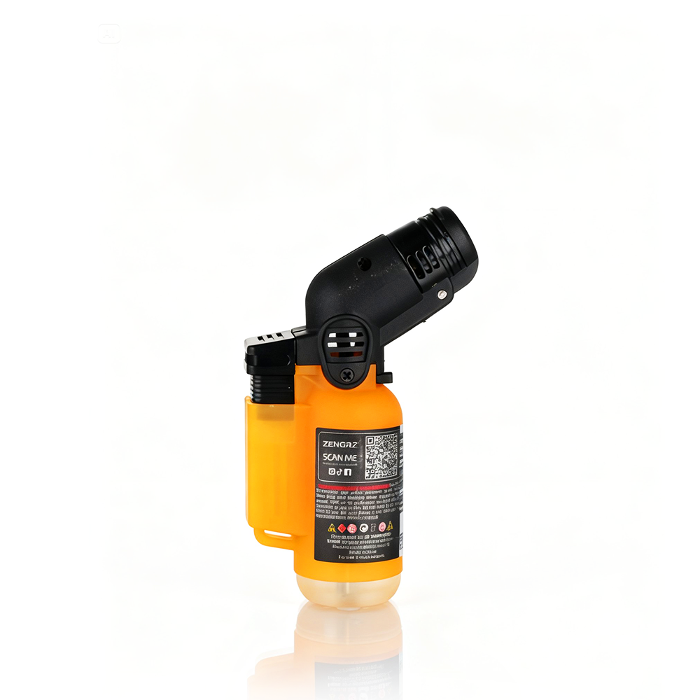 Zengaz - Angle Torch Lighter - Orange with a black nozzle on a white background