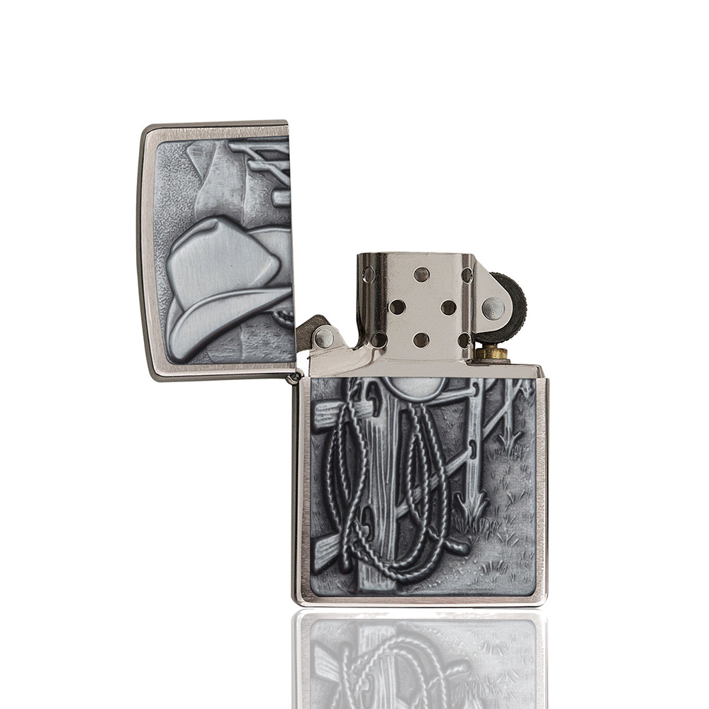 Zippo Lighter - Cowboy - Brushed Chrome_2