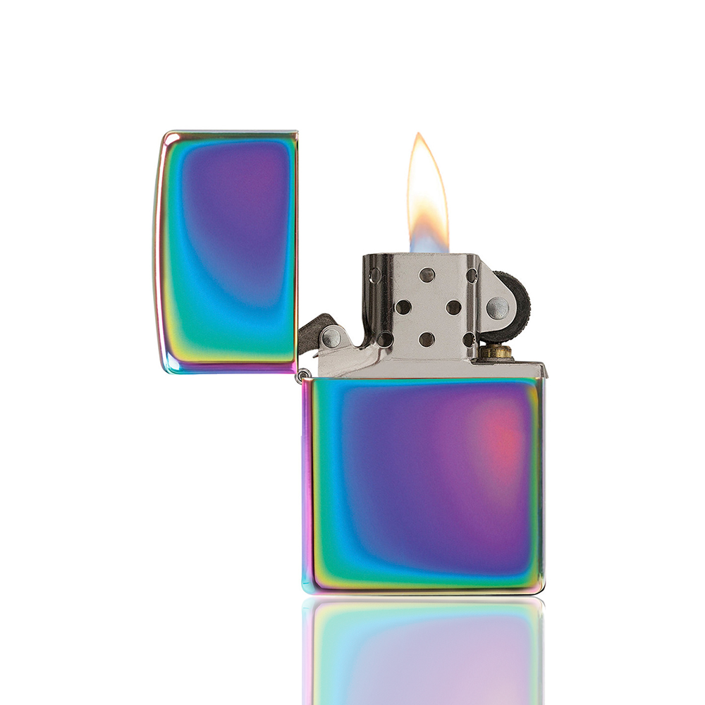Zippo Lighter - Rainbow Spectrum open flame