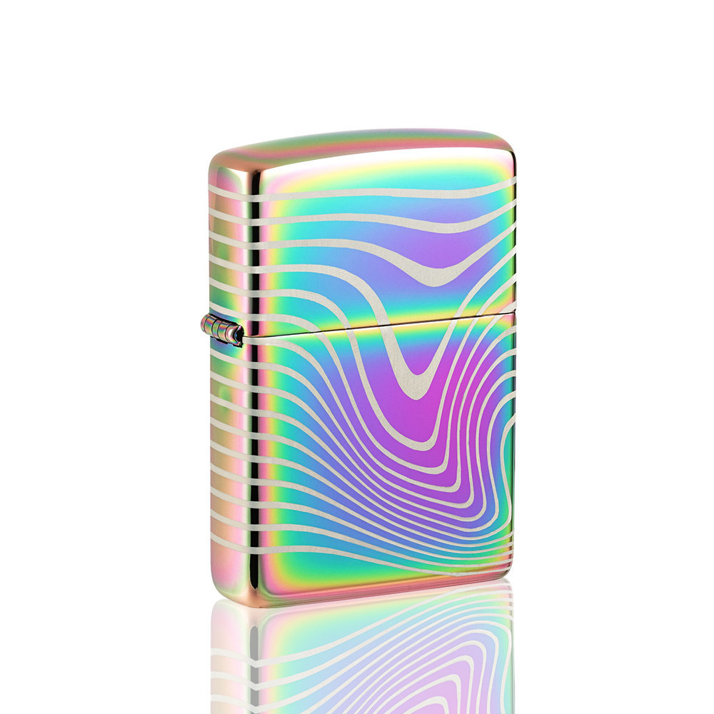 Zippo Lighter - Rainbow Wavy Pattern Laser 360°_2