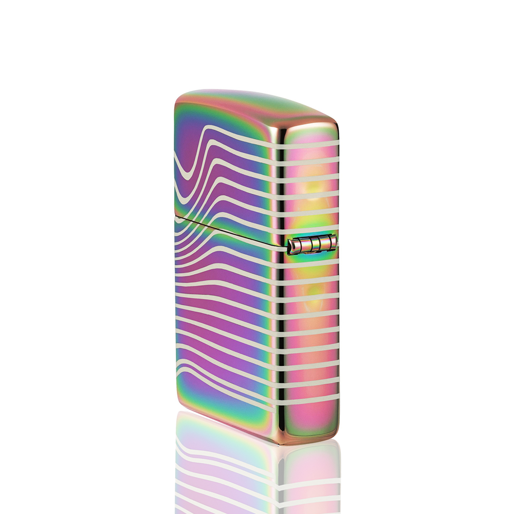 Zippo Lighter - Rainbow Wavy Pattern Laser 360°_4