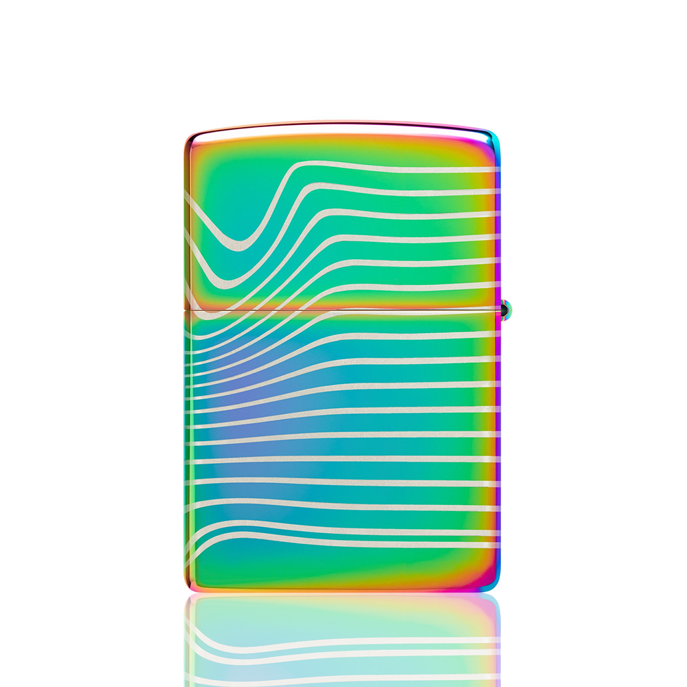 Zippo Lighter - Rainbow Wavy Pattern Laser 360°_5