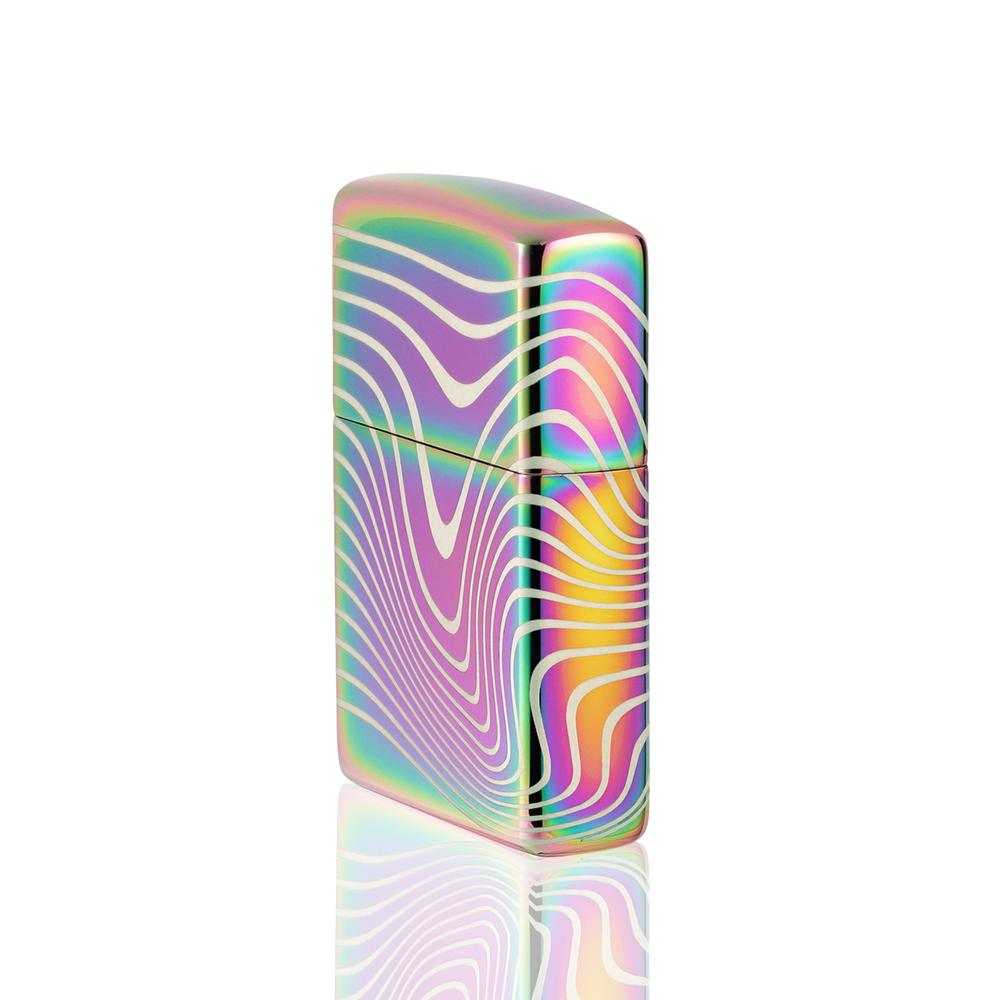 Zippo Lighter - Rainbow Wavy Pattern Laser 360°_7