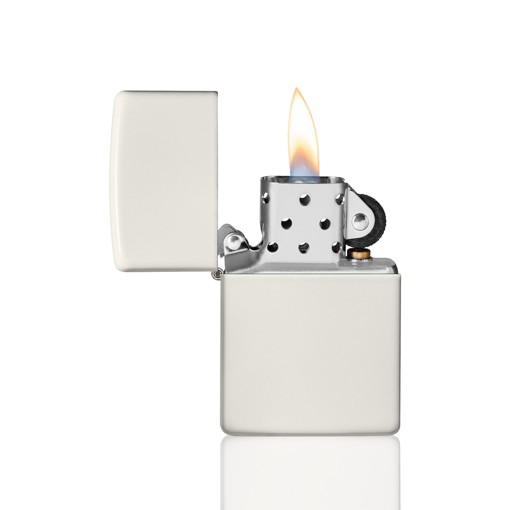 Zippo Lighter - White Glow In the Dark open flame