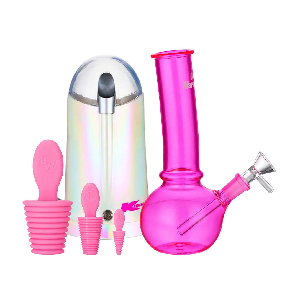 Bong Warehouse Bubble Bong Pink Start-up Bundle