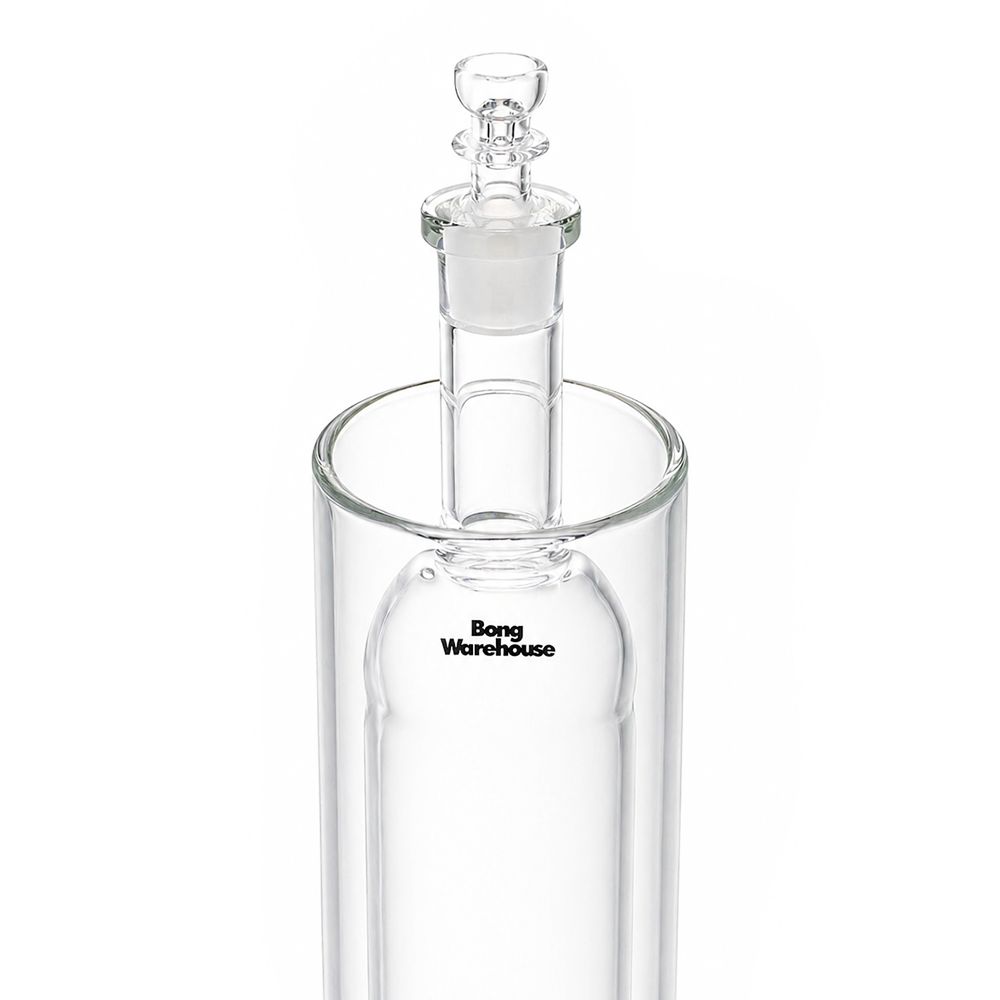 BW Bucket Bong - top view showing rubber grommet seal and glass downstem with bowl piece with Bong Warehouse branding