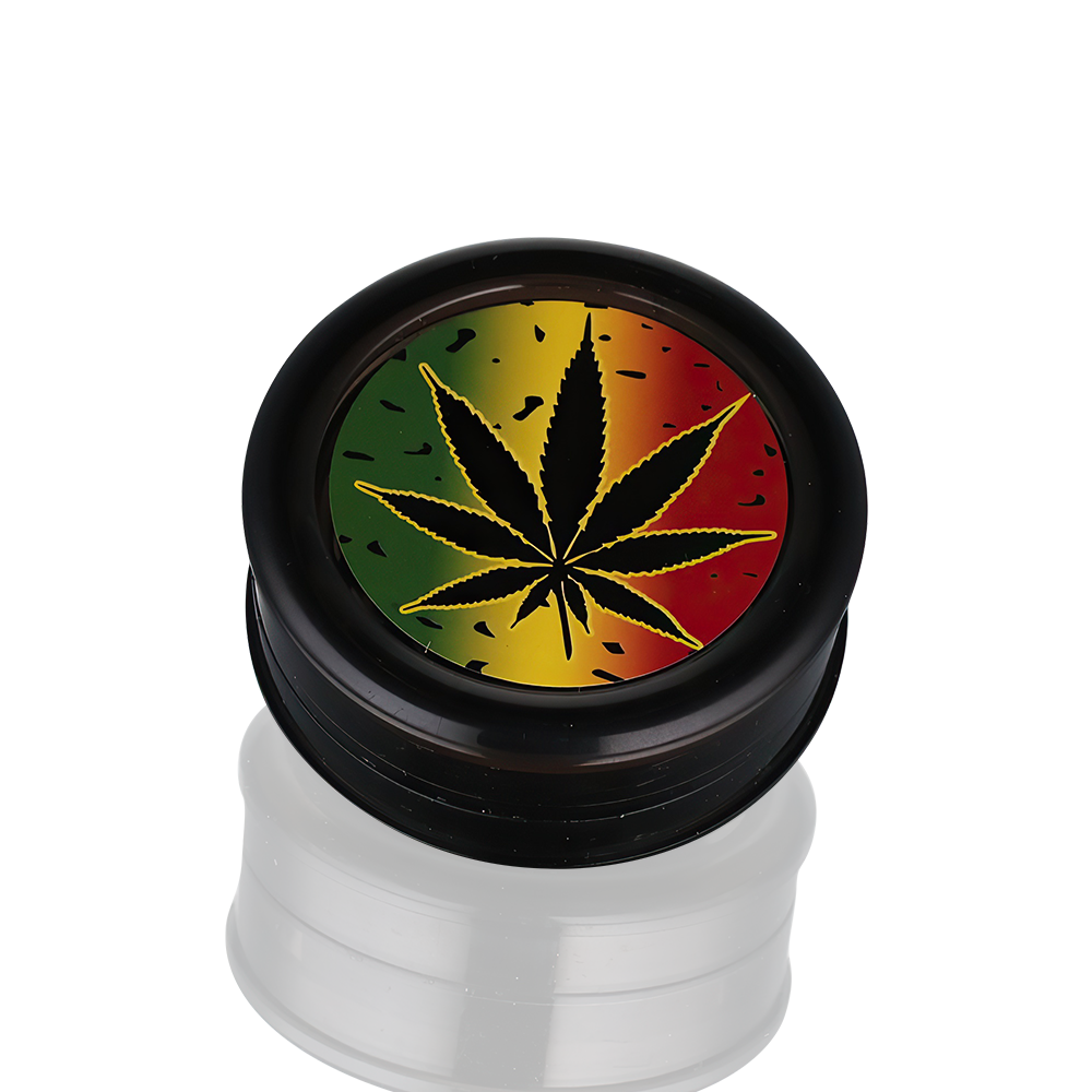 BW Plastic Herb 60mm Round Black Weed Leaf plastic weed grinder