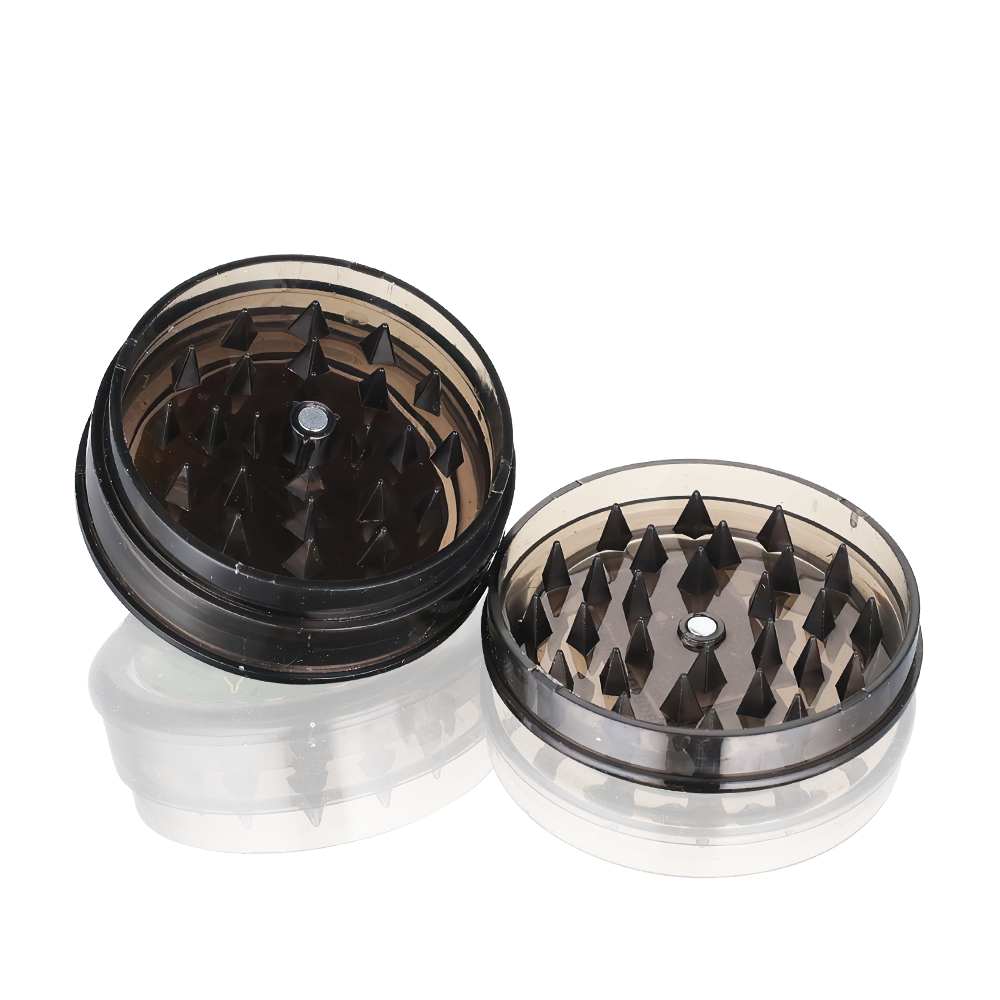 BW Plastic Herb 60mm Round Black Weed Leaf plastic weed grinder